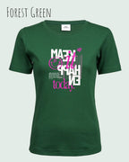 das bild zeigt das T-Shirt Tee Jays Women's Interlock Tee STYLE 580 in der farbe forest green mit dem inspirierenden design "make it happen today".