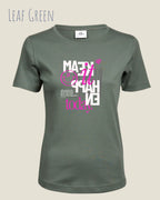 das bild zeigt das T-Shirt Tee Jays Women's Interlock Tee STYLE 580 in der farbe leaf green mit dem inspirierenden design "make it happen today".