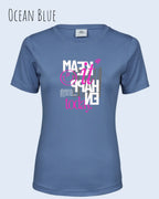 das bild zeigt das T-Shirt Tee Jays Women's Interlock Tee STYLE 580 in der farbe ocean blue mit dem inspirierenden design "make it happen today".