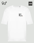 Oversized Design-T‑Shirt  – Unisex – LESS IS MORE (1) – Heavyweight Baumwolle