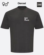 Oversized Design-T‑Shirt  – Unisex – LESS IS MORE (1) – Heavyweight Baumwolle