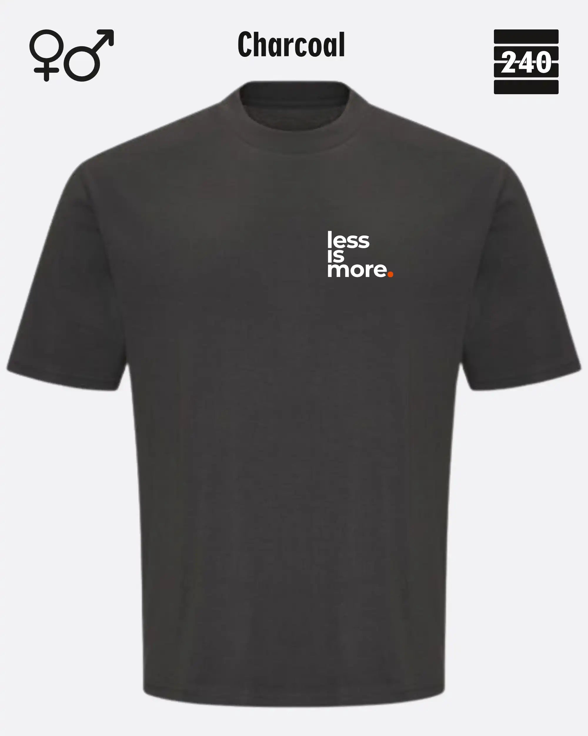 Oversized Design-T‑Shirt  – Unisex – LESS IS MORE (1) – Heavyweight Baumwolle