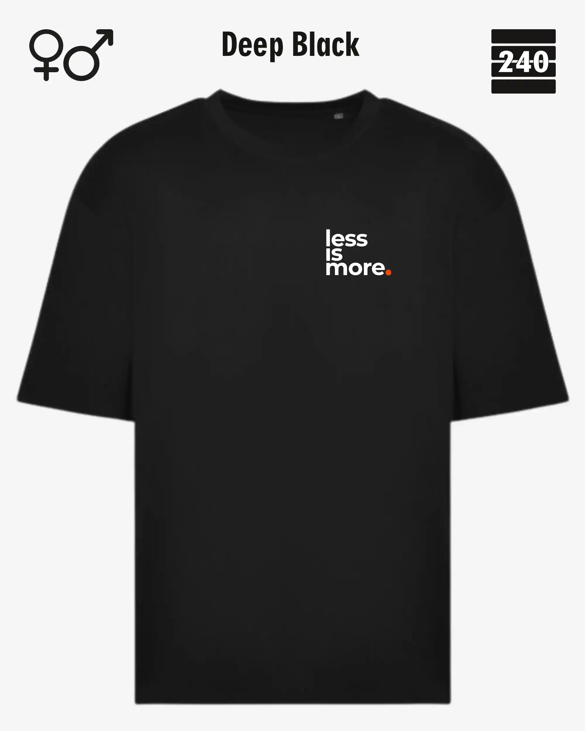 Oversized Design-T‑Shirt  – Unisex – LESS IS MORE (1) – Heavyweight Baumwolle