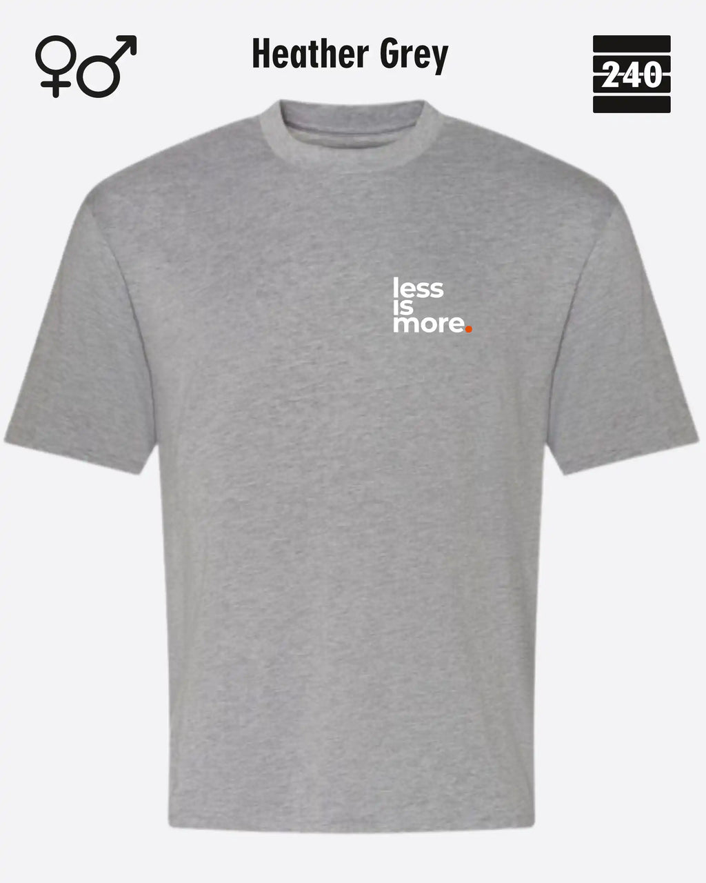 Oversized Design-T‑Shirt  – Unisex – LESS IS MORE (1) – Heavyweight Baumwolle