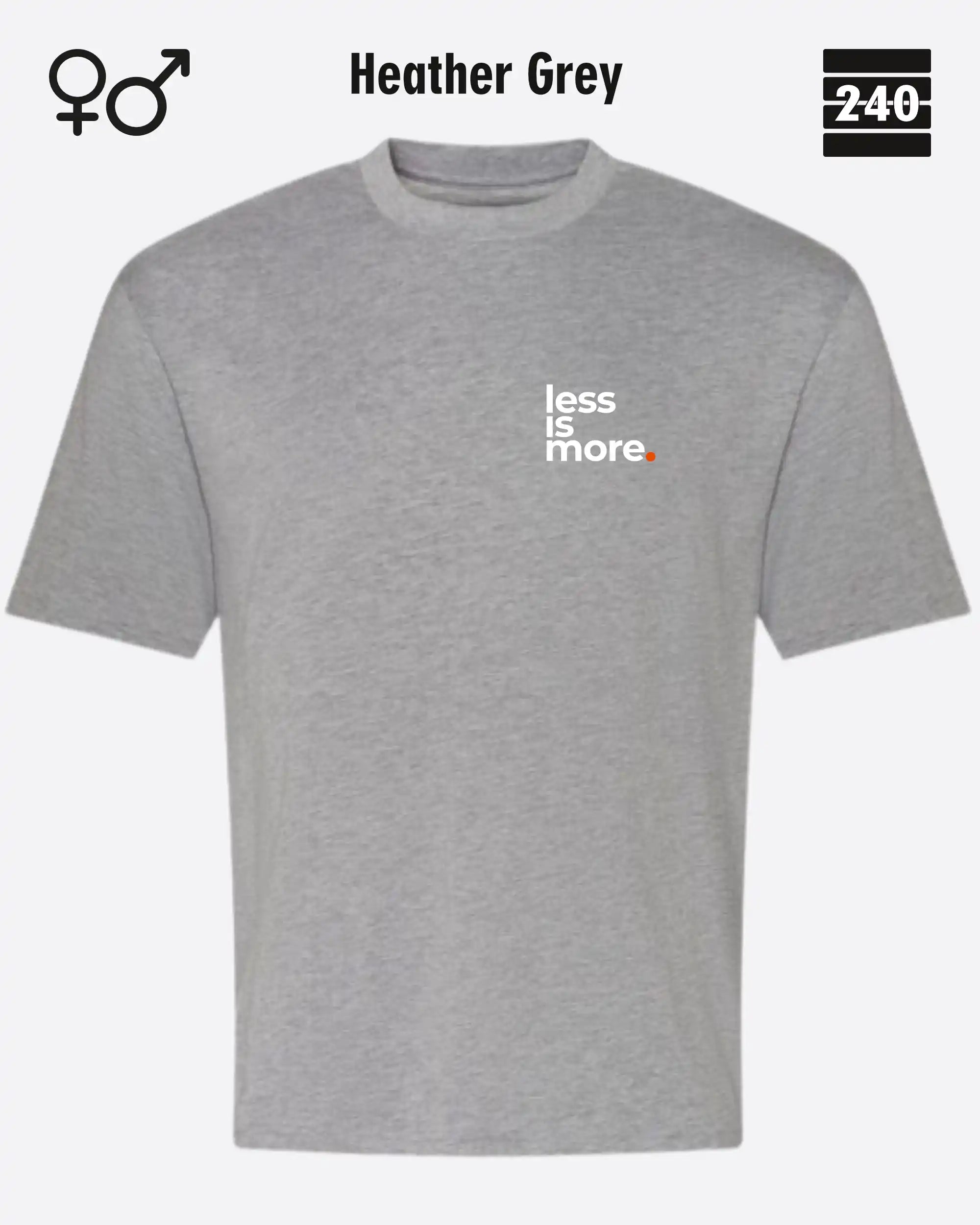 Oversized Design-T‑Shirt  – Unisex – LESS IS MORE (1) – Heavyweight Baumwolle