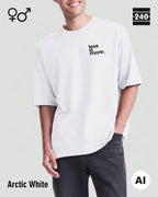 Oversized Design-T‑Shirt  – Unisex – LESS IS MORE (1) – Heavyweight Baumwolle