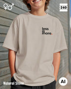 Oversized Design-T‑Shirt  – Unisex – LESS IS MORE (1) – Heavyweight Baumwolle