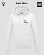 Damen Design‑Hoodie – Feminine Fit – LESS IS MORE (1)  – Weiche Baumwollmischung