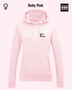 Damen Design‑Hoodie – Feminine Fit – LESS IS MORE (1)  – Weiche Baumwollmischung