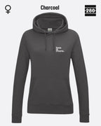 Damen Design‑Hoodie – Feminine Fit – LESS IS MORE (1)  – Weiche Baumwollmischung