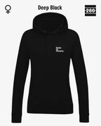 Damen Design‑Hoodie – Feminine Fit – LESS IS MORE (1)  – Weiche Baumwollmischung
