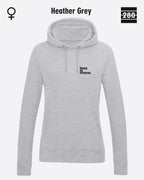 Damen Design‑Hoodie – Feminine Fit – LESS IS MORE (1)  – Weiche Baumwollmischung