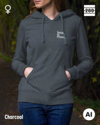 Damen Design‑Hoodie – Feminine Fit – LESS IS MORE (1)  – Weiche Baumwollmischung