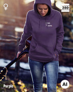 Damen Design‑Hoodie – Feminine Fit – LESS IS MORE (1)  – Weiche Baumwollmischung