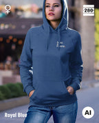 Damen Design‑Hoodie – Feminine Fit – LESS IS MORE (1)  – Weiche Baumwollmischung