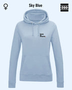 Damen Design‑Hoodie – Feminine Fit – LESS IS MORE (1)  – Weiche Baumwollmischung