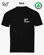 das bild zeigt dasnachhaltige Design-T-Shirt Tee Jays Urban Luxury Tee 1150 in der farbe black mit dem minimalistischen Print "Less is more."