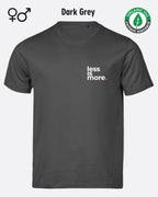 das bild zeigt dasnachhaltige Design-T-Shirt Tee Jays Urban Luxury Tee 1150 in der farbe dark grey mit dem minimalistischen Print "Less is more."
