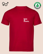 das bild zeigt dasnachhaltige Design-T-Shirt Tee Jays Urban Luxury Tee 1150 in der farbe red mit dem minimalistischen Print "Less is more."