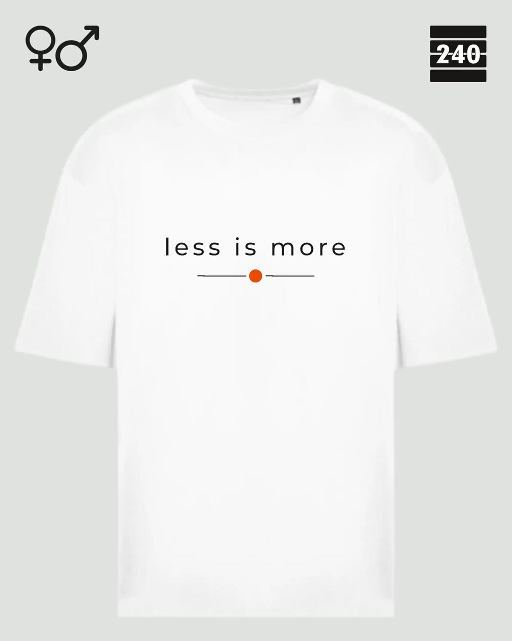 Oversized Design-T‑Shirt  – Unisex – LESS IS MORE (2) – Heavyweight Baumwolle