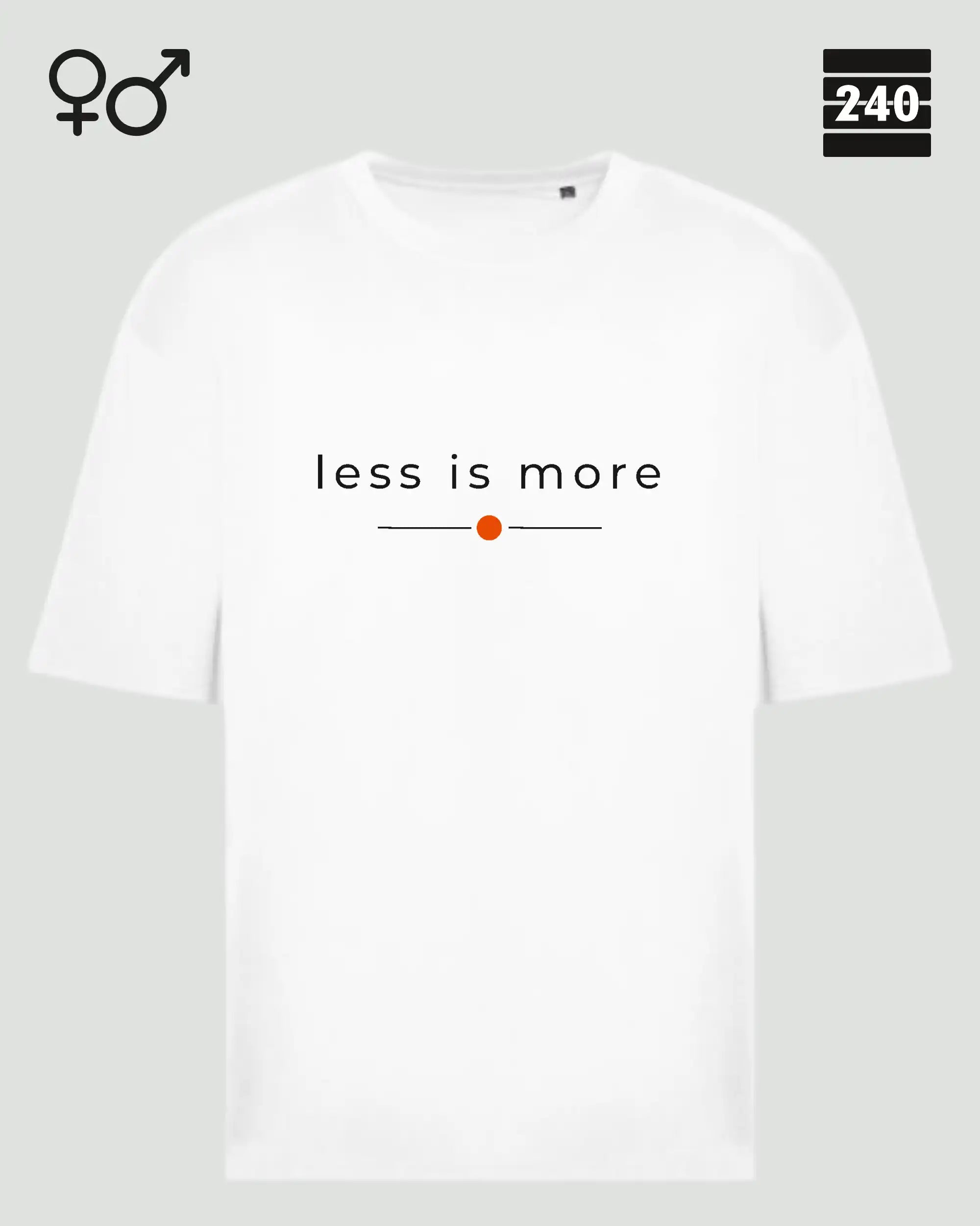 Oversized Design-T‑Shirt  – Unisex – LESS IS MORE (2) – Heavyweight Baumwolle