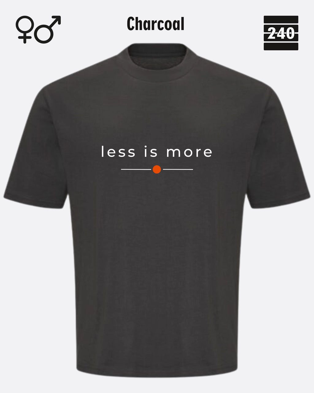 Oversized Design-T‑Shirt  – Unisex – LESS IS MORE (2) – Heavyweight Baumwolle