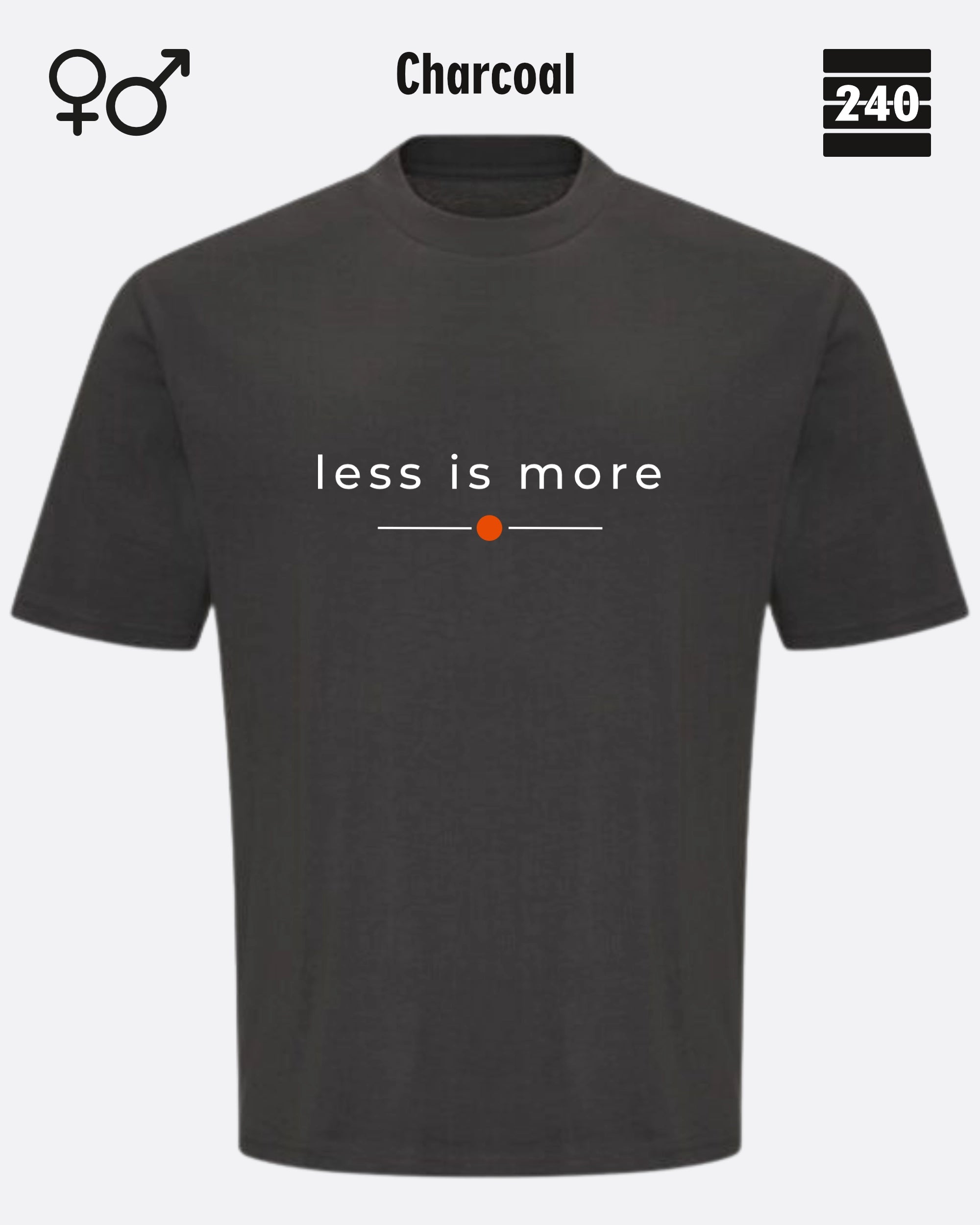Oversized Design-T‑Shirt  – Unisex – LESS IS MORE (2) – Heavyweight Baumwolle