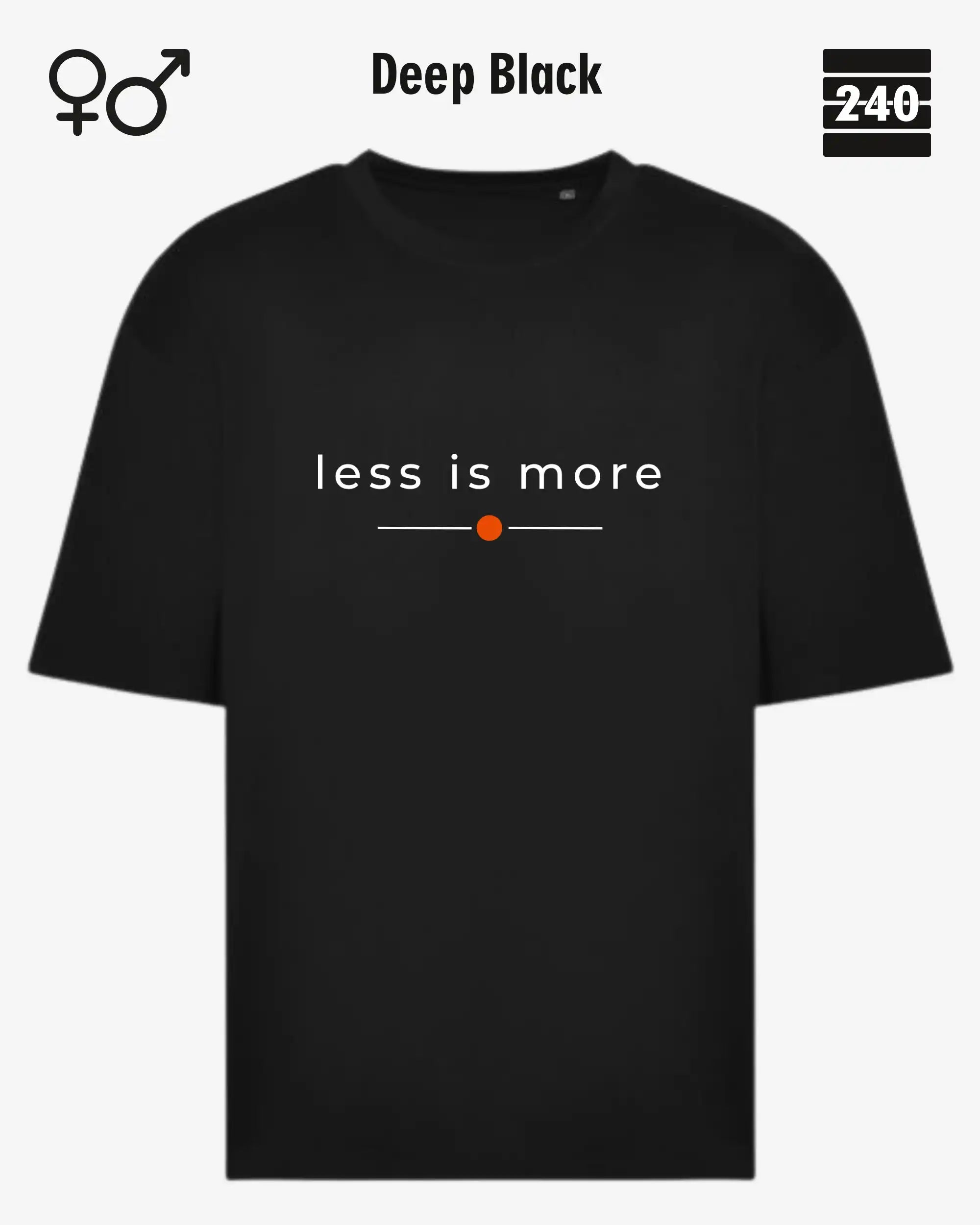 Oversized Design-T‑Shirt  – Unisex – LESS IS MORE (2) – Heavyweight Baumwolle