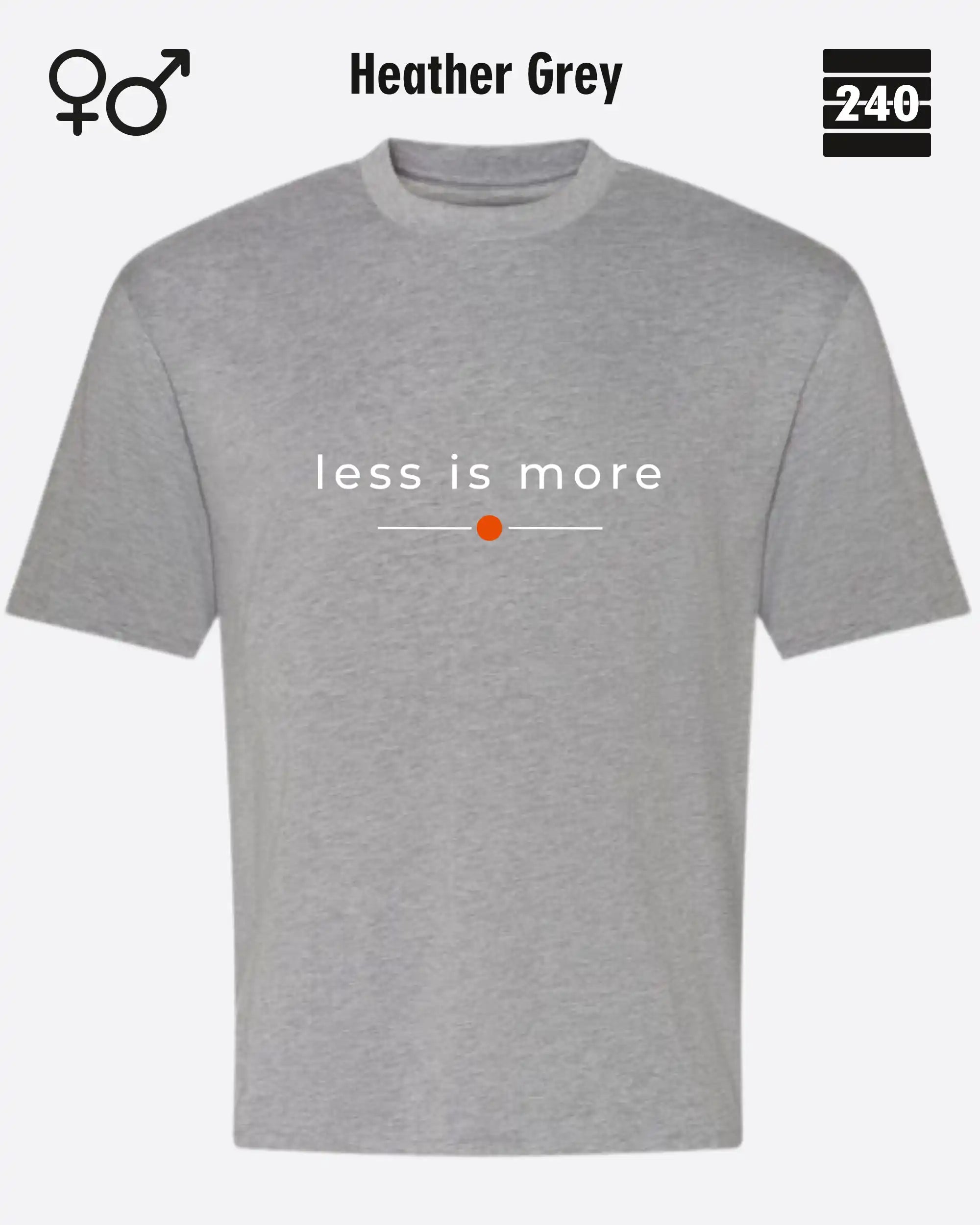 Oversized Design-T‑Shirt  – Unisex – LESS IS MORE (2) – Heavyweight Baumwolle