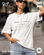 Oversized Design-T‑Shirt  – Unisex – LESS IS MORE (2) – Heavyweight Baumwolle
