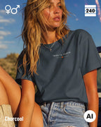 Oversized Design-T‑Shirt  – Unisex – LESS IS MORE (2) – Heavyweight Baumwolle