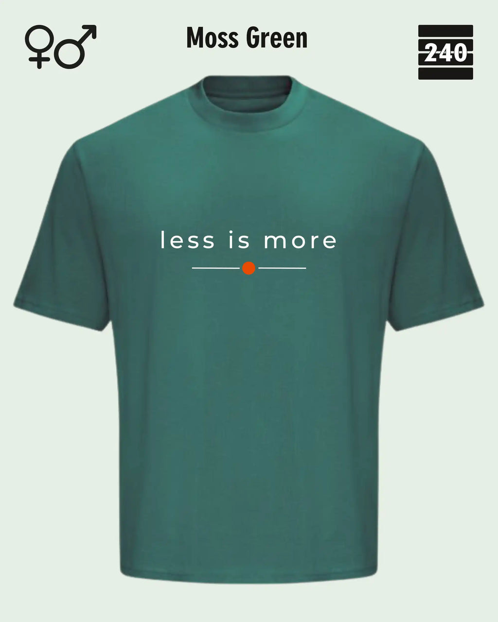 Oversized Design-T‑Shirt  – Unisex – LESS IS MORE (2) – Heavyweight Baumwolle