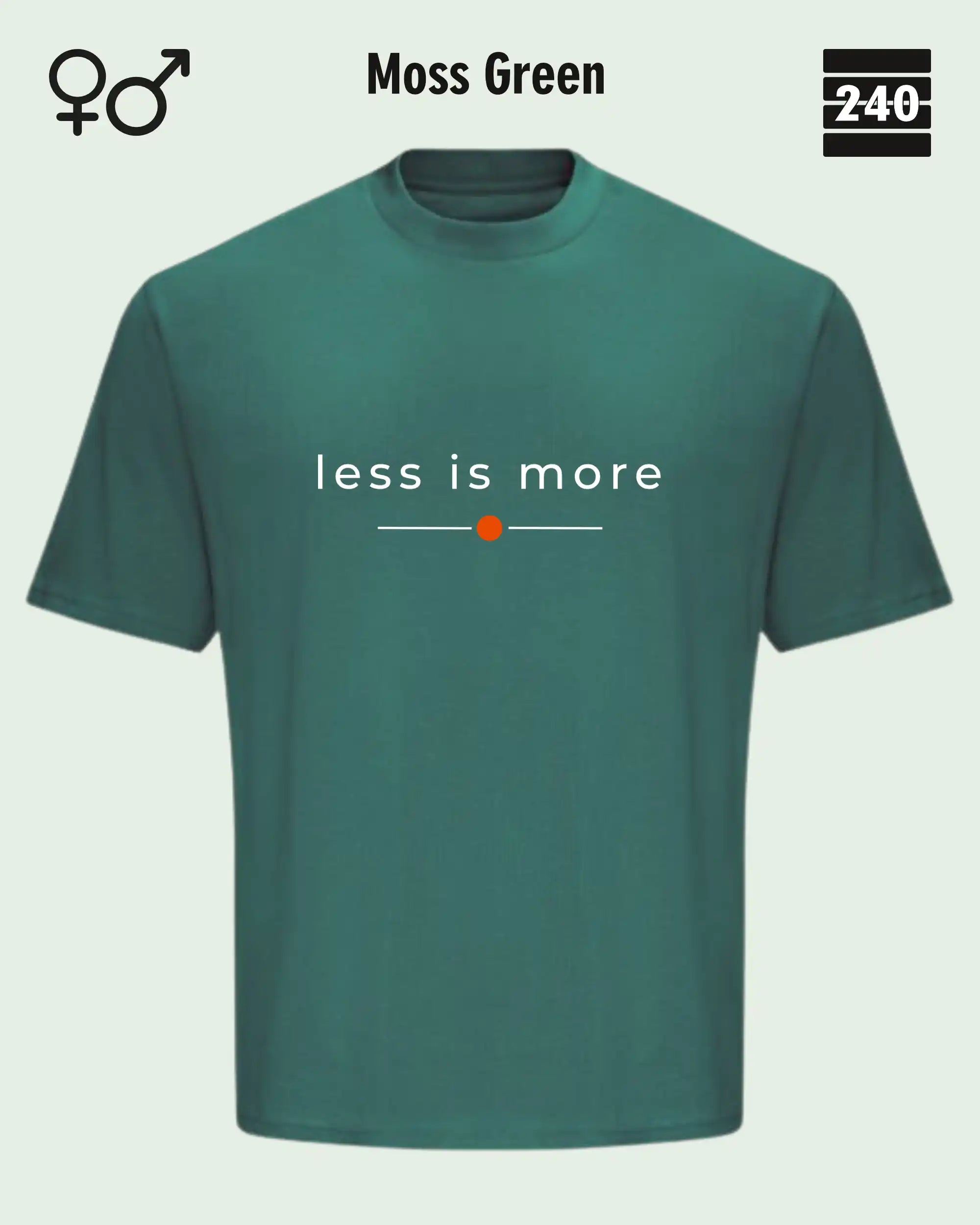 Oversized Design-T‑Shirt  – Unisex – LESS IS MORE (2) – Heavyweight Baumwolle