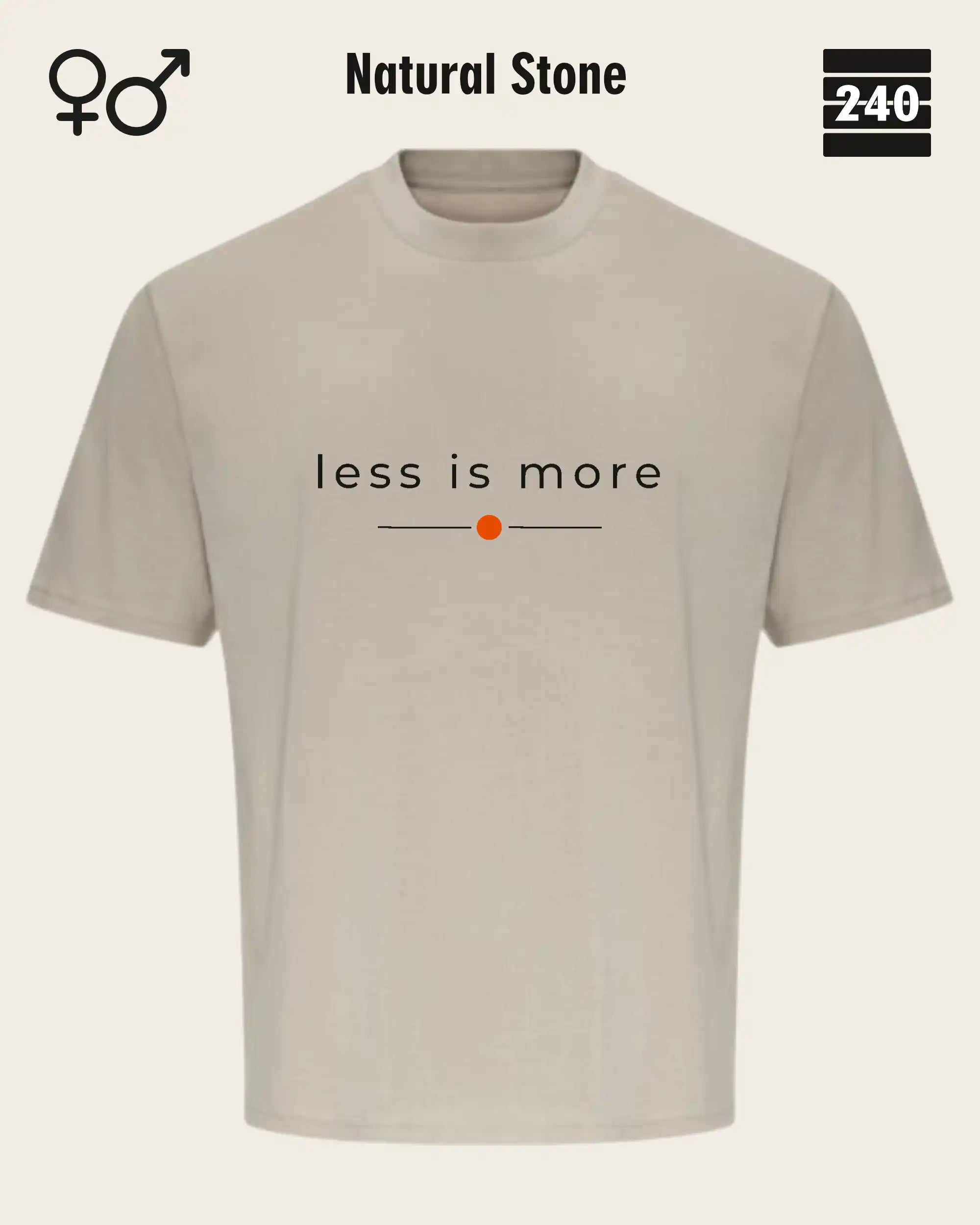 Oversized Design-T‑Shirt  – Unisex – LESS IS MORE (2) – Heavyweight Baumwolle