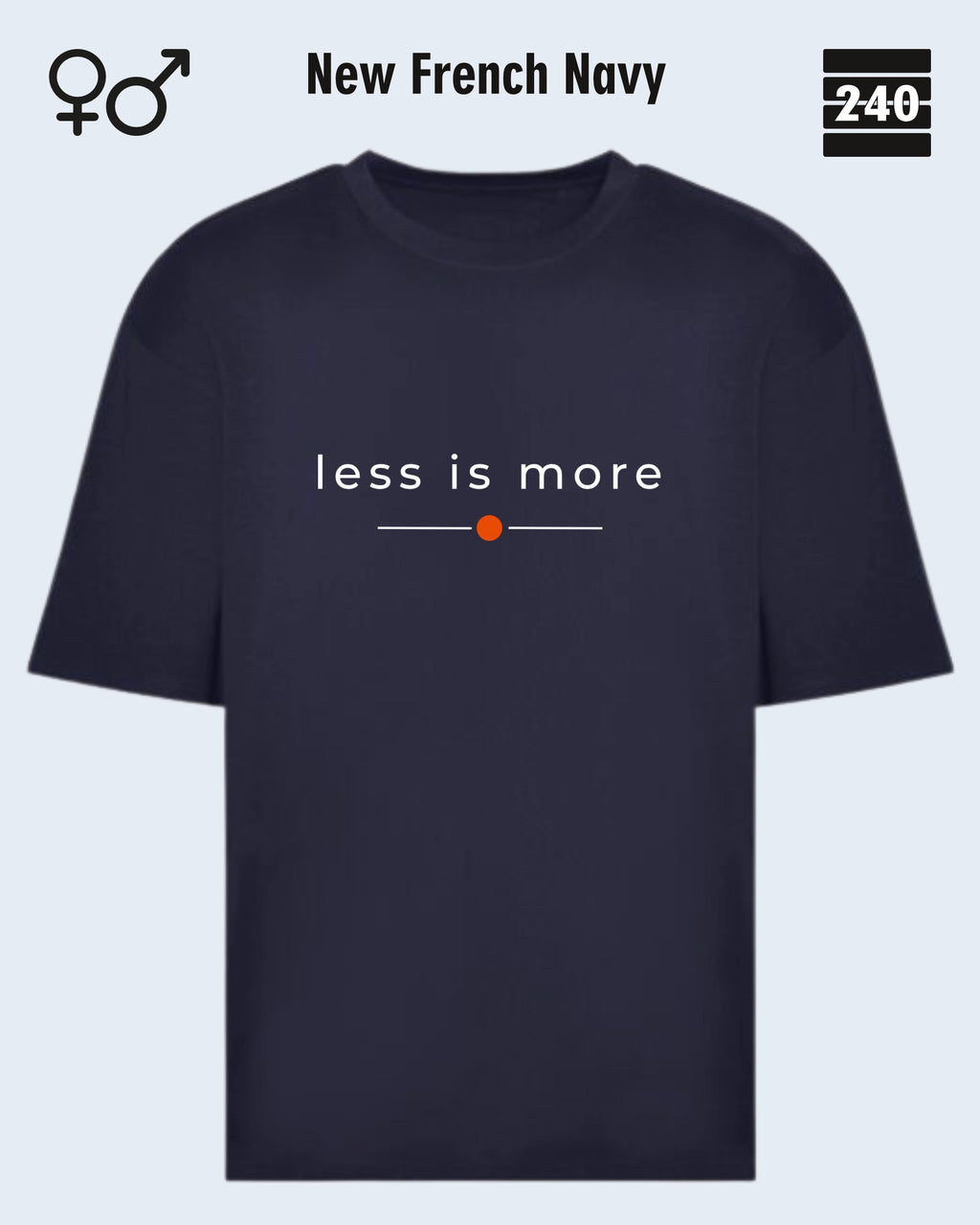 Oversized Design-T‑Shirt  – Unisex – LESS IS MORE (2) – Heavyweight Baumwolle