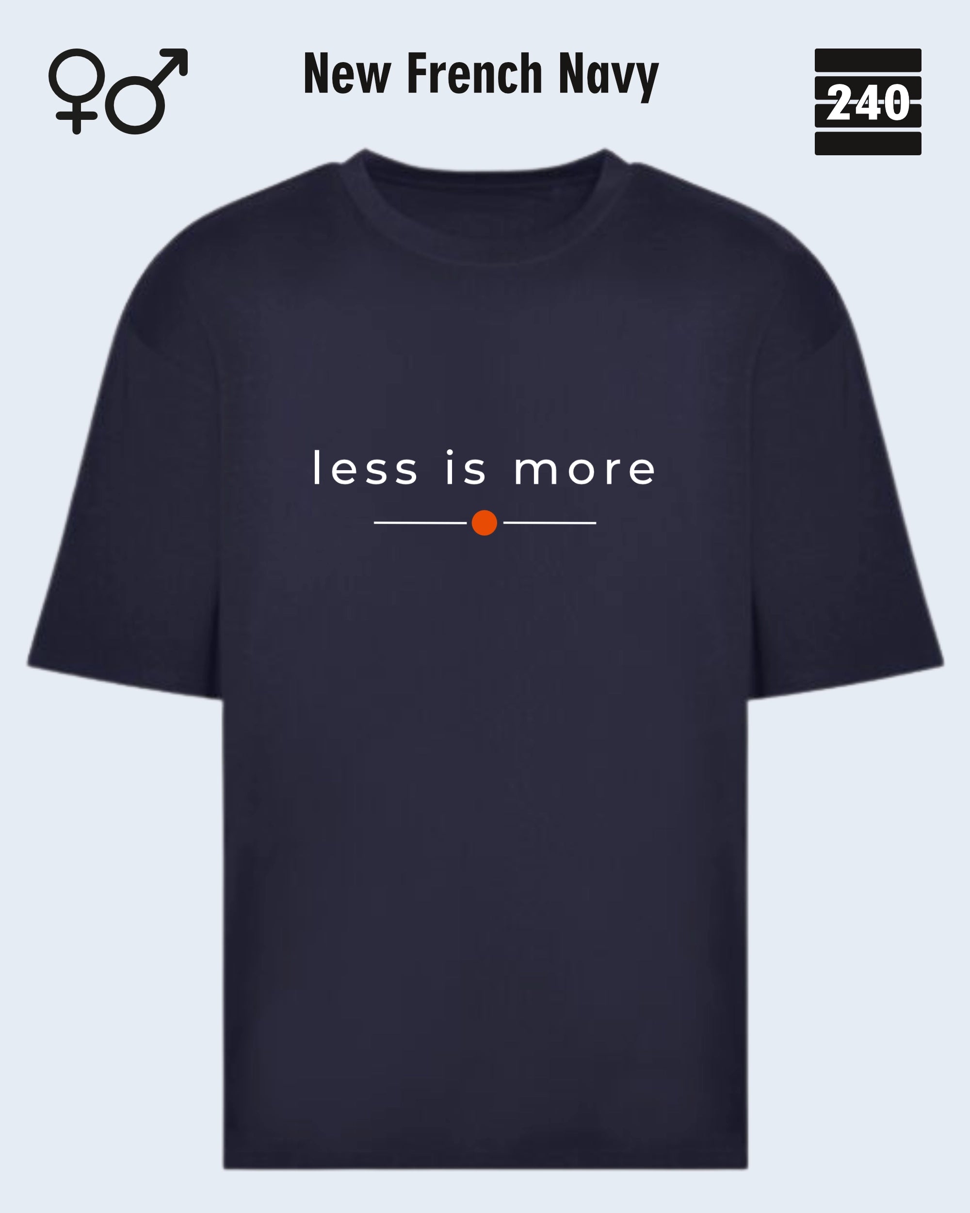 Oversized Design-T‑Shirt  – Unisex – LESS IS MORE (2) – Heavyweight Baumwolle