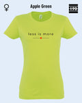 Auf dem Bild sieht man das Damen T-Shirt SOL’S Imperial Women 11502 in der Farbe apple green mit dem zeitlosen Design "less is more".