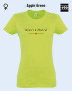 Auf dem Bild sieht man das Damen T-Shirt SOL’S Imperial Women 11502 in der Farbe apple green mit dem zeitlosen Design "less is more".