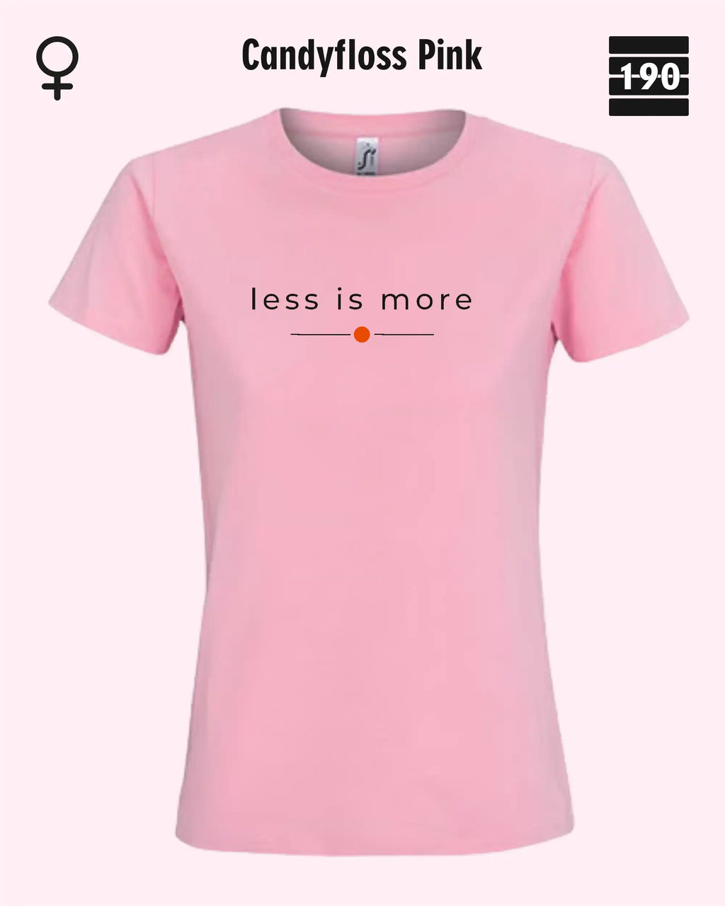 Auf dem Bild sieht man das Damen T-Shirt SOL’S Imperial Women 11502 in der Farbe CANDYFLOSS oink mit dem zeitlosen Design "less is more".