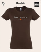 Auf dem Bild sieht man das Damen T-Shirt SOL’S Imperial Women 11502 in der Farbe chocolate mit dem zeitlosen Design "less is more".