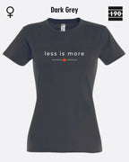 Auf dem Bild sieht man das Damen T-Shirt SOL’S Imperial Women 11502 in der Farbe dark grey mit dem zeitlosen Design "less is more".