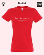 Auf dem Bild sieht man das Damen T-Shirt SOL’S Imperial Women 11502 in der Farbe fire red mit dem zeitlosen Design "less is more".