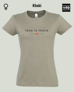 Auf dem Bild sieht man das Damen T-Shirt SOL’S Imperial Women 11502 in der Farbe Khaki mit dem zeitlosen Design "less is more".
