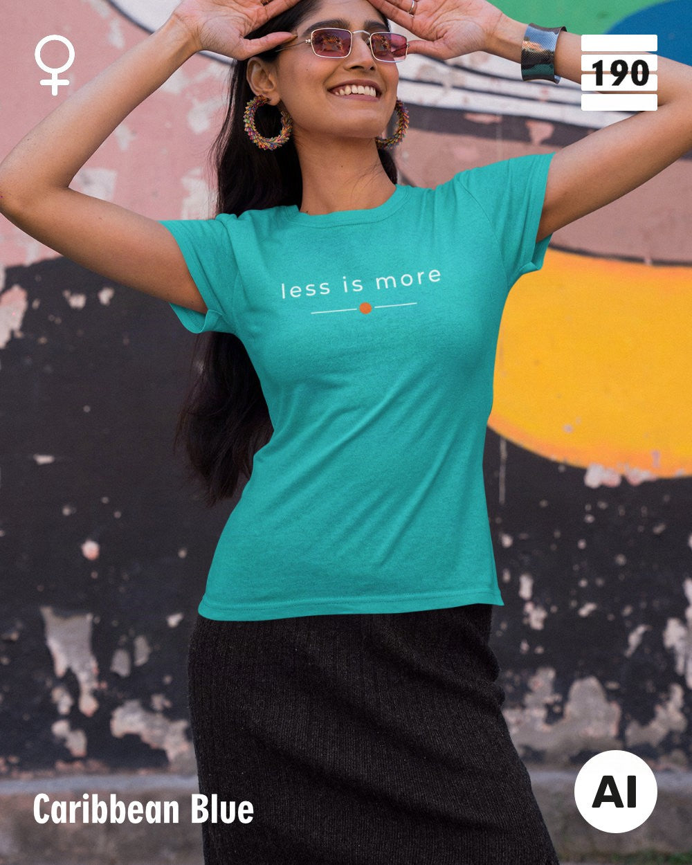 Design-T‑Shirt – Feminine Fit – LESS IS MORE (2) – Premium-Baumwolle