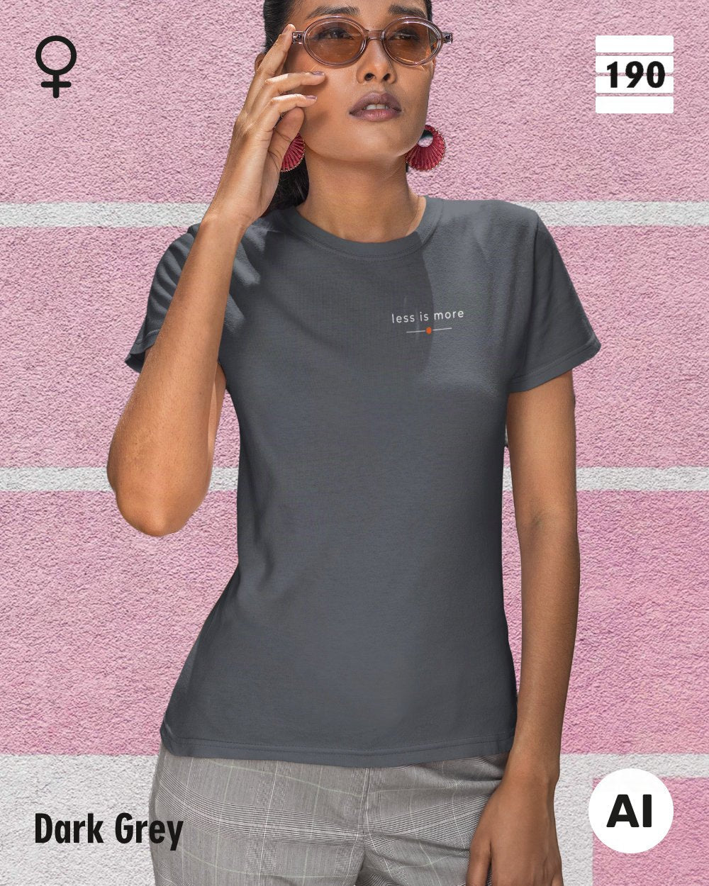 Design-T‑Shirt – Feminine Fit – LESS IS MORE (2) – Premium-Baumwolle