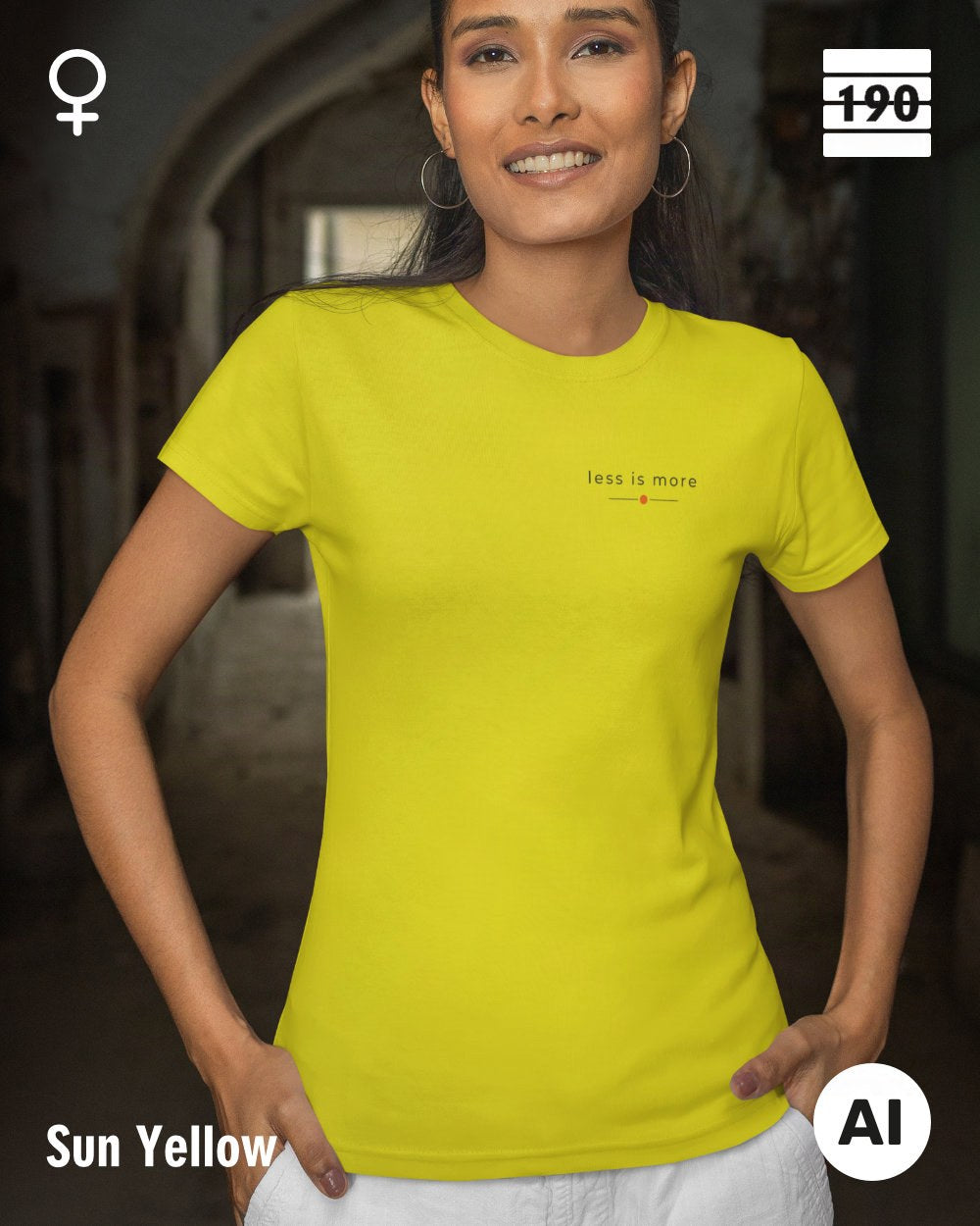 Design-T‑Shirt – Feminine Fit – LESS IS MORE (2) – Premium-Baumwolle