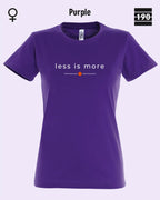 Auf dem Bild sieht man das Damen T-Shirt SOL’S Imperial Women 11502 in der Farbe purple mit dem zeitlosen Design "less is more".