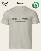 das bild zeigt das nachhaltige Design-T-Shirt Tee Jays Urban Luxury Tee 1150 in der farbe cement mit dem eleganten Schriftzug „less is more“