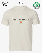 das bild zeigt das nachhaltige Design-T-Shirt Tee Jays Urban Luxury Tee 1150 in der farbe ecru mit dem eleganten Schriftzug „less is more“