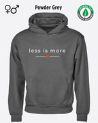 das bild zeigt den nachhaltigen Premium Hoodie von Tee Jays aus 100% Bio-Baumwolle in der farbe powder grey mit dem zeitlosen design "less is more".